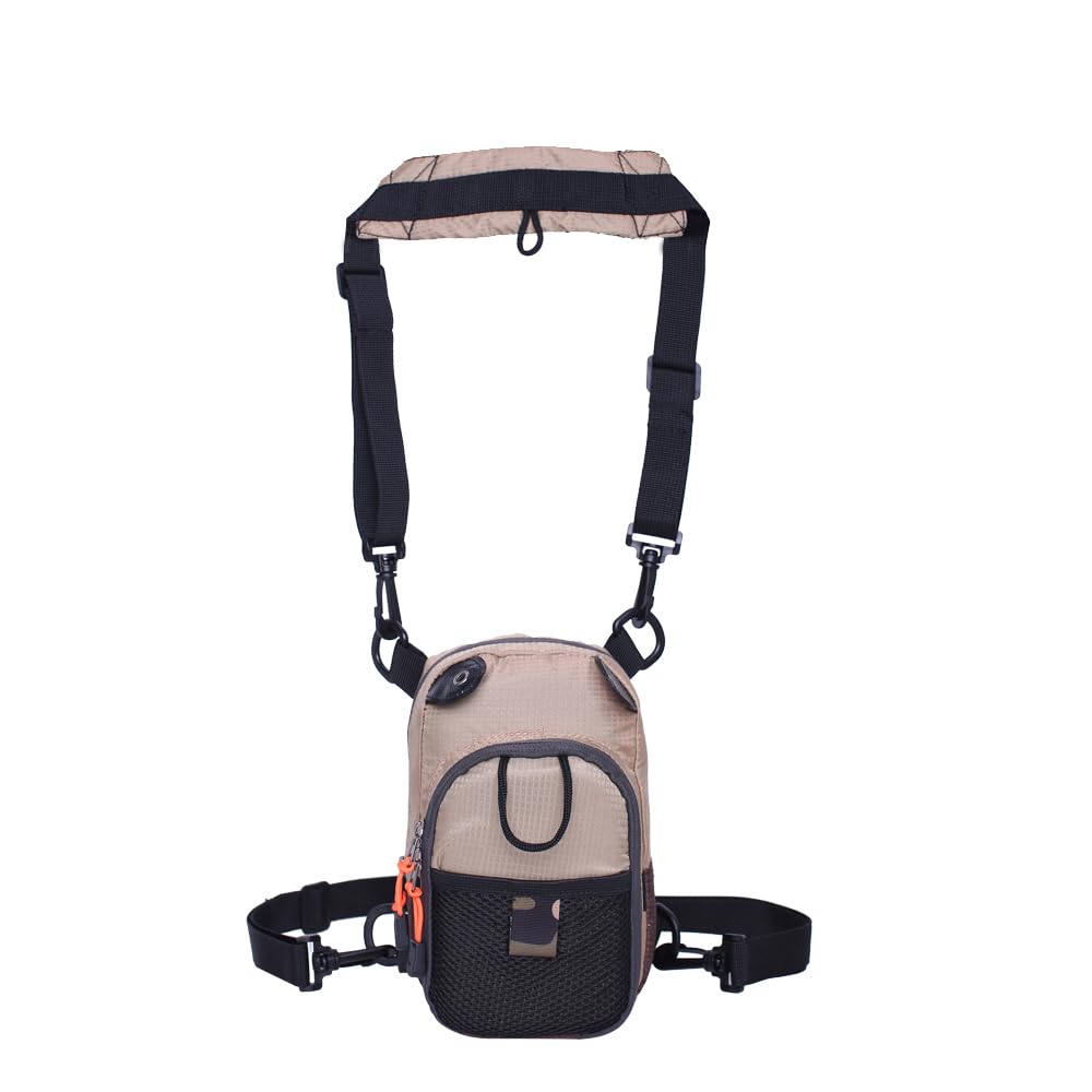 Raprance Fly Fishing Chest Bag Waist Packs for Outdoor Activities (Khaki)