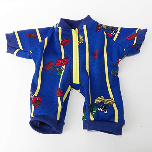 Cabbage Patch doll clothes fits 16" Boy, Includes One handmade Royal Blue Football Print Pant romper- NO DOLL