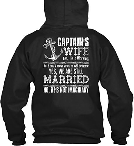 Captain's Wife T Shirt, We Are Still Married T Shirt Hoodie (XL,Black)