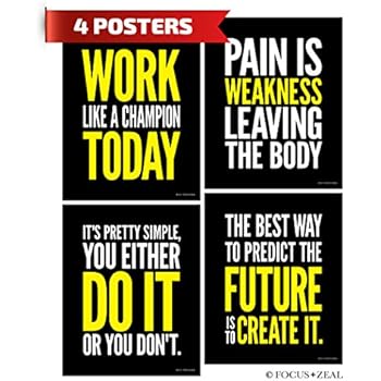 Amazon Com Gym Inspirational Posters Motivational Fitness Workout