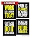 Focus and Zeal Fitness Inspirational Posters for Gym Motivational Workout Posters for Home Gym - Size 8 x 10 in, Set of 4