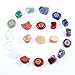 Vicien Chakra Stones Reiki Healing Crystal with Engraved Chakra Symbols Holistic Polished Stones, Natural Rough Raw Stone, Chakra Tumbled Stones Polished Crystals Set of 21