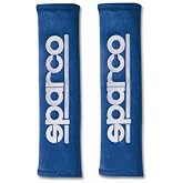 Sparco 01090R3AZ 2" Alcantara Blue Seat Belt Harness Pad