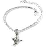 Hummingbird 3D Snake Chain Charm Bracelet