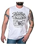 Harley-Davidson Men's Vintage Whitewall Sleeveless Muscle Tee, Solid White