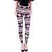 Ensasa Womens Autumn Winter Snowflake Graphic Printed Stretchy Leggings Pants, Black Red Flake Small