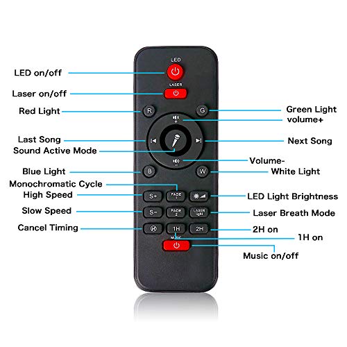 516VokrrIYL Night Light Projector with Remote Control, Eicaus 2 in 1 Star Projector with LED Nebula Cloud/Moving Ocean Wave Projector for Kid Baby, Built-in Music Speaker, Voice Control, Multifunctional (Black) - Image 7