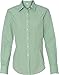 V0226 Van Heusen Ladies' Long-Sleeve Yarn-Dyed Gingham Check (Green Chicory) (M)