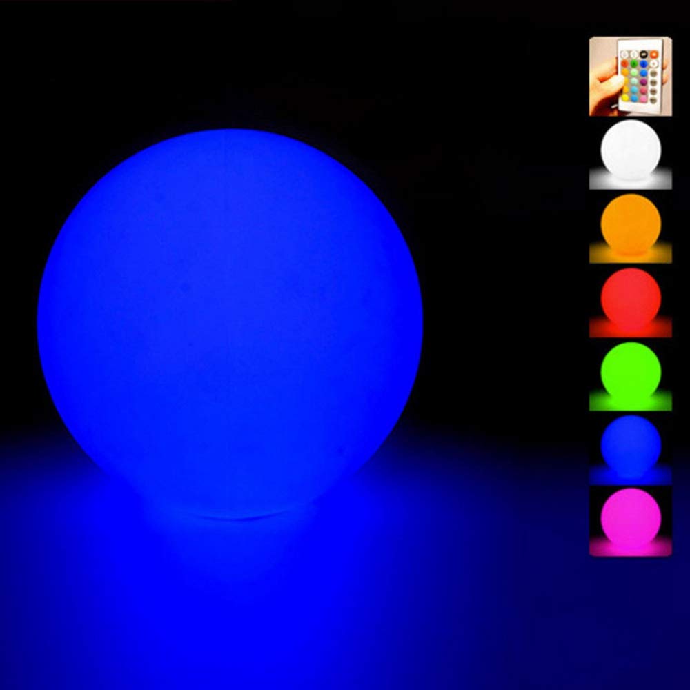 Tker Solar Light Ball Waterproof Floating 16RGB Solar Power Light 5-inch LED Color-Changing with Remote Control Great for Night Light Party Pool Patio Ambient & Decorative Lighting