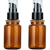 2 Pcs 100ml 3.4oz Travel Bottles for Toiletries Amber Plastic Mini Soap Dispenser Lotion Pump Bottle Dispenser Cosmetic Containers Vial Jar with Black Pump for Essential Oil Blends Cream Shampoo