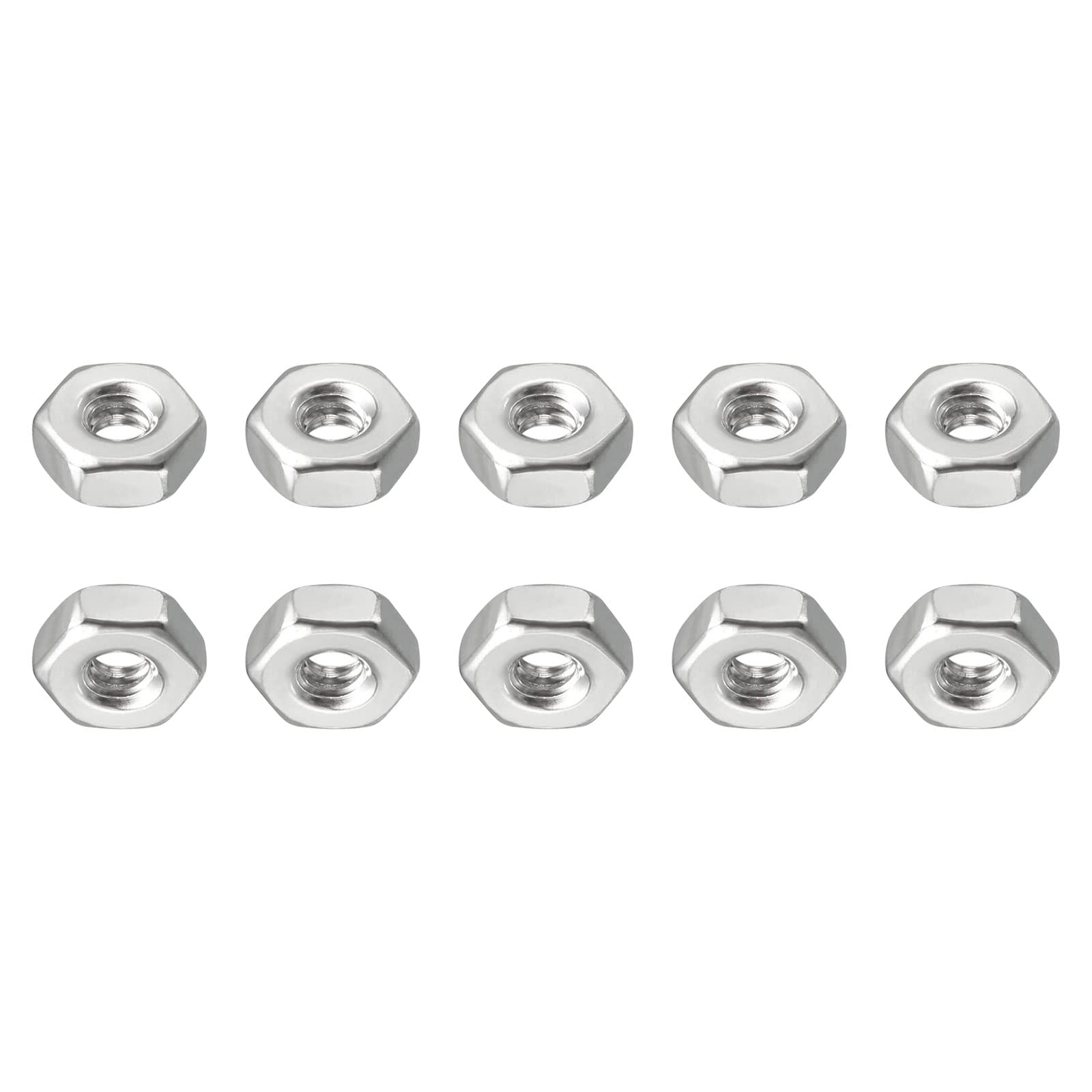 DTGN #4-40(UNC) Hex Nuts - 50Pack - Good for Home Garage Repair - 304 Stainless Steel Hexagonal Nuts - Silver