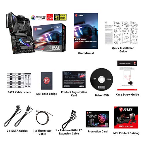 MSI MPG B550 Gaming Carbon WiFi (AMD AM4 DDR4 M.2 USB 3.2 Gen 2 WLAN 6 HDMI ATX Gaming moederbord AMD Ryzen™ 5000… - Image 7