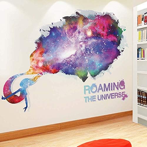 iwallsticker Creative 3D Sticker (Galaxy of The Universe)-Colorful Living Room Floor Ceiling Stickers Dormitory Wall Sticker Mural (60 * 90cm)