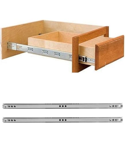 Carril Din Corredores De Cajon De 17mm, 2PCS 214mm Corredor De Cajon Con Cojinete De Bolas Deslizante De Metal, Deslizadores De Guia De Rieles Reemplazo Gabinete Cocina De Montaje Lateral De Capacidad