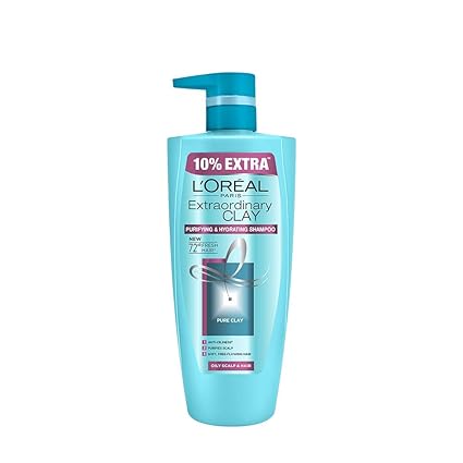 L'Oreal Paris Extraordinary Clay Shampoo, 640ml (With 10% Extra)