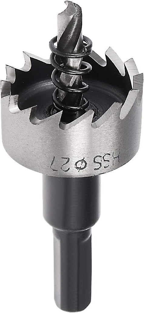 Sourcingmap 27mm HSS Drill Bit Hole Saw Cutter for Metal Alloy Wood, Black