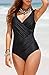 Upopby Women's Tummy Control Monokini One Piece Swimsuit Plus Size Black US18