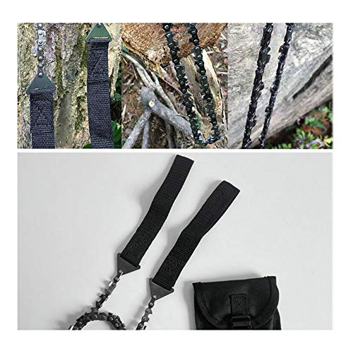 YaXuan Hand Chainsaw ,Portable ,Wild Survival Equipment Wire Saw Fretsaw Folding Saw,for Gardening Survival Outdoor Camping Wood Cutting (Color : Black, Size : 50 Teeth - Serrated Length 96cm)