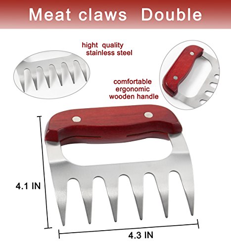POLIGO 9-piece Complete Grade Grill Griddle Accessories BBQ Tools Set - Spatulas, Meat Claws, Condiment Bottles, Meat Injector and a Convenient Design Belt Bag for Storage - Great for Outdoor Cooking