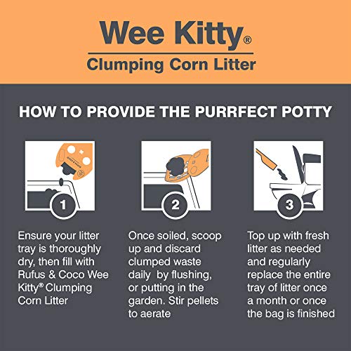 Rufus & Coco WeeKitty Natural Flushable Clumping Cat Litter Low Tracking Biodegradable