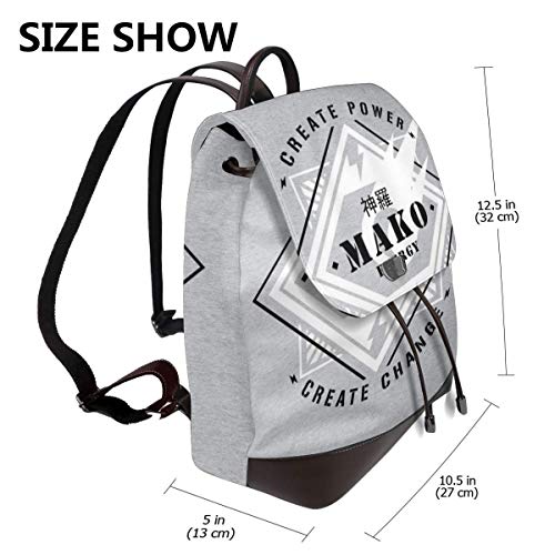 Mako Energy Create Power Change Final Fantasy VII Fashion Design Leather Backpack For Women Men College School Bookbag Weekend Travel Daypack