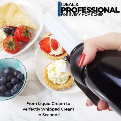 ICO Black Aluminum Whipped Cream Dispenser for Homemade Whipping Cream