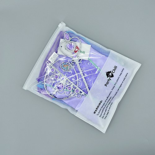 Little Mermaid Princess Ariel Costume for Girls Dress Up Party with Crown Mace (L,120cm)