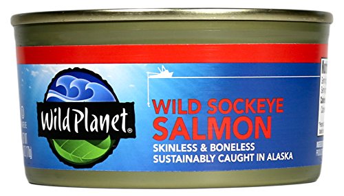 Wild Planet Sockeye Salmon, Skinless & Boneless, 6 Ounce Can (Pack of 12)