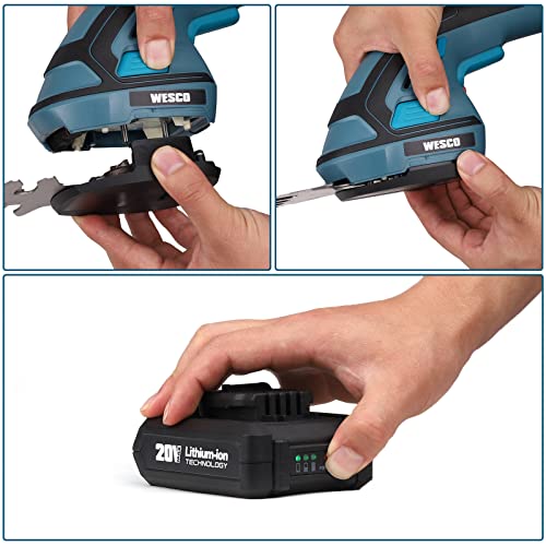 WESCO 20v Cordless Grass Shear,Bush Trimmer/Grass Cutter,2in1