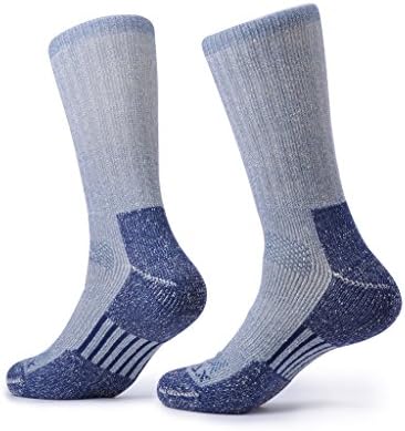 Mens Women's Merino Wool Hiking Socks 2 Pairs Outdoor Trail Crew Socks