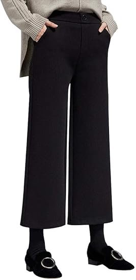 Amazon Miuja ミウジャ ワイド レディース ガウチョ パンツ ロング ワイドパンツ 9分丈 ハイウエスト ウエストゴム フレア ズボン ボトムス 秋 冬 九分丈 ロングパンツ 厚手 ブラックmj 2xl ロングパンツ 通販