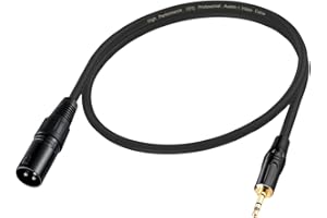 Menewstart 3.5mm to XLR Cable 3.3FT, Unbalanced 1/8 Mini Jack TRS Stereo Male to XLR Male Microphone Audio Cable