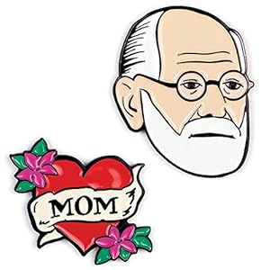 Freud and Mom Enamel Pin Set – Strong Rubber Backing Clasps