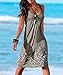 Aelson Womens Summer Casual Sleeveless Mini Printed Vest Dresses,Gray,Small