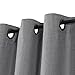 H.VERSAILTEX Linen Blackout Curtains 108 Inches Long for Bedroom/Living Room Thermal Insulated Grommet Curtain Drapes Primitive Textured Linen Burlap Effect Window Draperies 2 Panels - Heather Grey