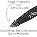 Tweezers – Surgical Grade Stainless Steel - Slant Tip for Expert Eyebrow Shaping and Facial Hair Removal – with Protective Pouch - Best Tweezer for Men and Women (Black)