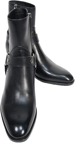 Amazon サンローラン ハーネスブーツ 60mm ヒール スムース カーフレザー ベルトブーツ Wyatt Harness Boots 1yl00 1000 ブラック Measurement 24 Point 0 Centimeters 並行輸入品 ブーツ