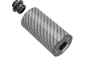 T238-Nano Airsoft Tracer Unit, Carbon Fiber Mini Tracer with 14mm CCW Thread Interface and Type-C Charging Port, 14mm CCW to 11mm CW Adapter (Nano, Silver)