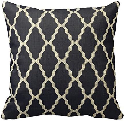 Cotton Linen Throw Pillow Case Cushion Cover Colorful18x18,CCMahn, Moroccan Trellis