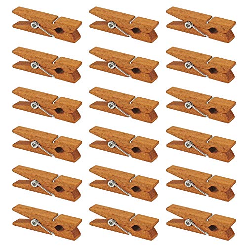 Mini Natural Wooden Clothespins, 60pcs, 1.4 Inch Photo Paper Peg Pin Craft Clips for Scrapbooking, Arts & Crafts, Hanging Photos (60pc Rustic Brown) - Thumbnail 7