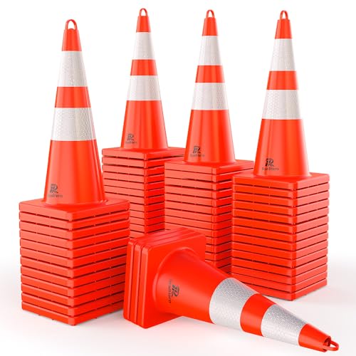 RoadHero 6 Pack Traffic Cones 28 Inch Safety Cones with Reflective ...