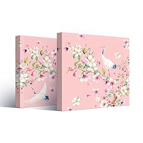 2 Panel Square Watercolor Style Painting of Cranes...