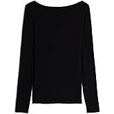 Intimissimi Woman's Sheer Boat Neck Modal Cashmere Ultralight Top