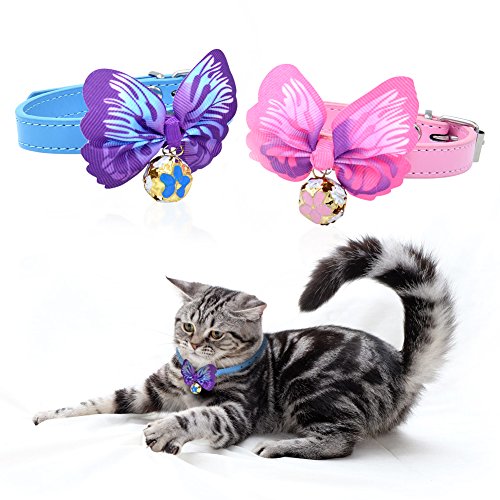 Petacc Lovely Pet Collar Dog Bow Tie Adjustable Pet Bowtie Neckties for Small Cats and Dogs with Bell Charm , pack of 2 (3) - Thumbnail 7