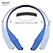 Bluetooth Headphones, Bluenin 980 Wireless Headsets Sweatproof In-ear Earbuds Sports Neckband Earphones Built-in Mic with Noise Cancellation for iPhone 7 plus 7 6s 6 5s 5 Samsung and Android (Blue)
