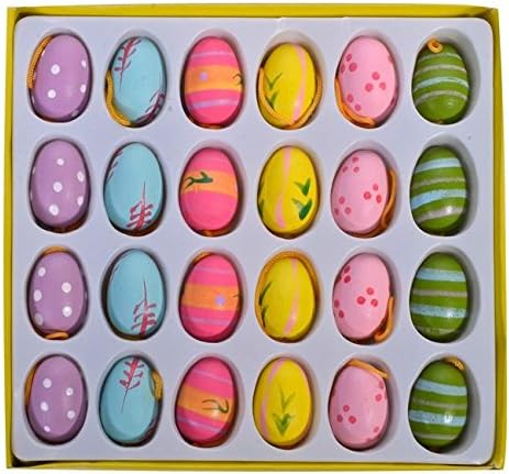 Easter Wooden Small Eggs Pastel colors Hanging Decoration Home Bucket Table Bonnet Basket Nest Kids Egg Hunt Deco 1-2cm