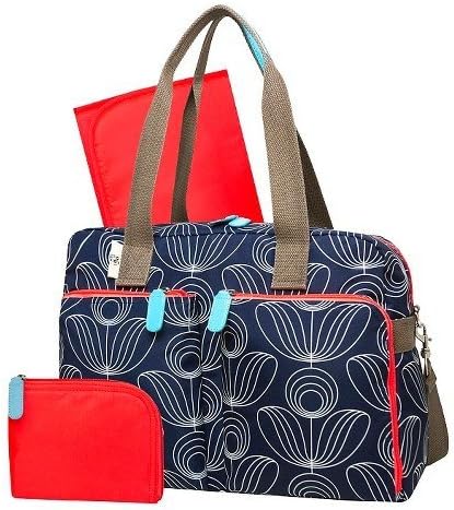 Orla Kiely Diaper Bag Tote - Navy/White Stem Flower Print by orla