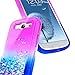 Galaxy S3 Case w/[Screen Protector HD], NageBee Glitter Liquid Quicksand Waterfall Floating Flowing Sparkle Shiny Bling Diamond Girls Cute Case for Galaxy S3 (S III I9300 GS3) -Purple/Blue