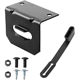 Vehicle-Side Trailer Wiring Harness Mounting Bracket Kit for 4-Way Flat | Includes 4 Way Flat Trailer Wiring Harness Mounting Bracket &amp; Connector Dust Cover,Fits Most Standard 4-Way Flat Connectors