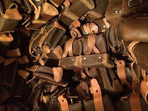 ESKS Genuine Military Surplus Mosin Nagant M38 M44 91/30 1891 91 30 7.62x54 Leather Cartridge Ammo Ammunition Rounds Dual Pouch + 5 Stripper Clips Free Birchwood Casey Takealong Wipe